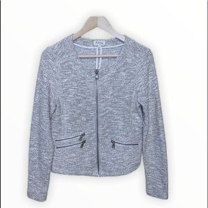EUC Lou & Grey Metallic Tweed Zippered Jacket